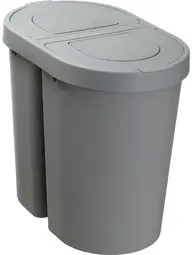 plast team Poubelle tri sélectif SEATTLE DUO, 2x25 L, argent