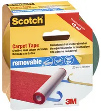 Scotch Ruban adhésif détachable pour tapis, 50 mm x 7 m