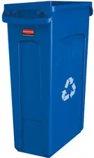 Rubbermaid Collecteur de déchets Slim Jim, 87 litres, bleu