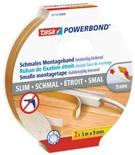 tesa Powerbond Adhésif de montage, étroit, blanc