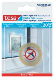 tesa Adhésif double face de montage Powerbond pour verre