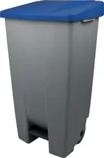 helit Poubelle à pédale "the step chief", 120 litres, bleu