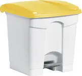 helit Poubelle à pédale "the step", 30 litres, blanc/jaune