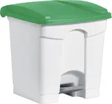 helit Poubelle à pédale "the step", 30 litre, blanc/vert