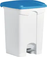 helit Poubelle à pédale "the step", 45 litres, blanc/bleu