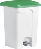 helit Poubelle à pédale "the step", 45 litres, blanc/vert