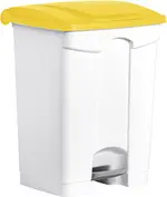 helit Poubelle à pédale "the step", 70 litres, blanc/jaune
