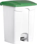 helit Poubelle à pédale "the step", 70 litres, blanc/vert