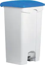 helit Poubelle à pédale "the step", 90 litres, blanc/bleu