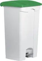 helit Poubelle à pédale "the step", 90 litres, blanc/vert