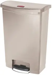 Rubbermaid Collecteur à pédale Slim Jim, 90 litres, beige