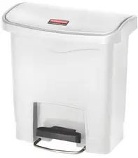 Rubbermaid Collecteur à pédale Slim Jim, 15 litres, blanc
