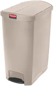 Rubbermaid Collecteur à pédale Slim Jim, 90 litres, beige