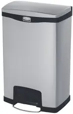 Rubbermaid Collecteur à pédale Slim Jim, en métal, 50 litres