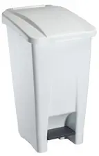 CEP Poubelle mobile à pédale en plastique, 60 litres, blanc