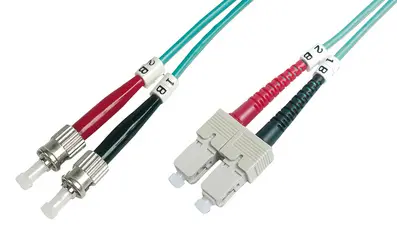 DIGITUS Câble patch LWL, OM3, fiche mâle ST - mâle SC, 1,0 m