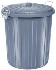 helit Poubelle "the big boy" avec couvercle, gris, 55 litres