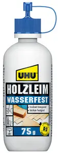 UHU colle à bois étanche D3, sans solvant, bouteille de 75 g