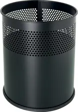 helit Corbeille à papier en acier "the dot", 15 L, noir