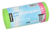 STARPAK Sac poubelle HDPE, 70 litres, vert