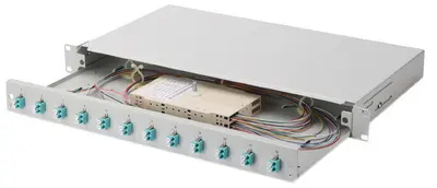 DIGITUS boite d'épissure 19" à fibres optiques, OM3, équipée