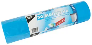 STARPAK Sac poubelle HDPE, 120 litres, bleu