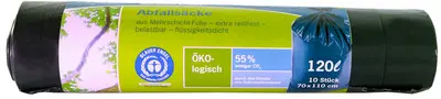 Secolan Sac poubelle, 120 litres, bleu/noir