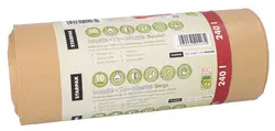 STARPAK Sac poubelle "Waste-to-Waste", 240 litres, marron
