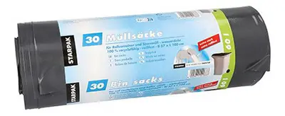STARPAK Sac poubelle LDPE, 240 litres, bleu