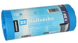 STARPAK Sac poubelle HDPE, 120 litres, bleu