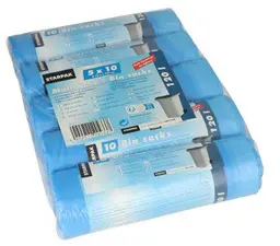 STARPAK Sac poubelle HDPE à liens coulissants, 120 litres