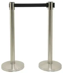 Securit Set de 2 poteaux de guidage RETRACTABLE, chrome/noir