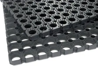 miltex Tapis caillebotis en caoutchouc Scriper, noir