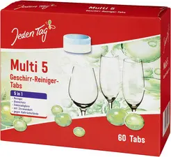 Jeden Tag Pastille de lave-vaisselle Multi 5, 60 tablettes