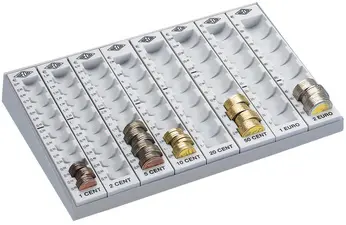 WEDO Monnayeur monobloc avec 8 rangées amovibles, gris