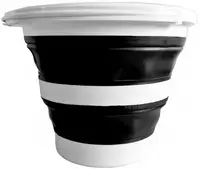 Linden Berg Seau, pliable, rond, 10 litres, noir/blanc