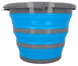 cartrend Seau, pliable, rond, 10 litres, gris/bleu