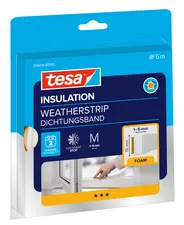 tesa INSULATION Ruban de calfeutrage M, 9 mm x 6 m, blanc