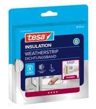 tesa INSULATION Ruban de calfeutrage L, 9 mm x 6 m, blanc
