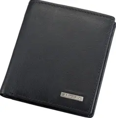 Alassio Mini portefeuille, cuir, format haut, noir