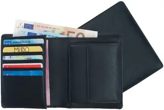 Alassio Portefeuille combiné, cuir, noir
