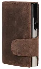CLICKSAFE Porte-monnaie avec porte-cartes, cuir Hunter, brun