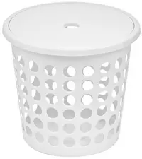 plast team Panier à linge SPRINGFIELD, 25 litres, rond,blanc
