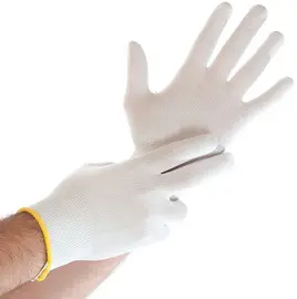 HYGOSTAR Gant à mailles fines Ultra Flex, en nylon, S, blanc