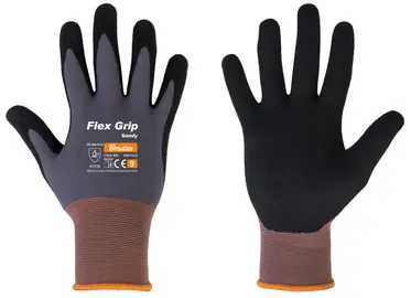Bradas Gants de travail Flex Grip Sandy, noir/gris, L
