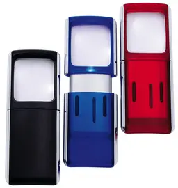 WEDO Loupe rectangulaire avec éclairage LED, couleur: rouge
