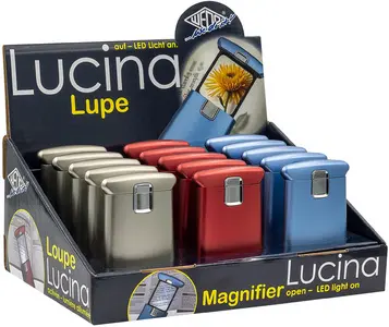 WEDO Loupe Lucina avec lumière LED, présentoir de 15