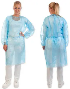 HYGOSTAR Blouse PP avec élastique aux manches, L, bleu