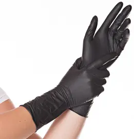 HYGOSTAR Gant nitrile SAFE LONG, M, sans poudre, noir