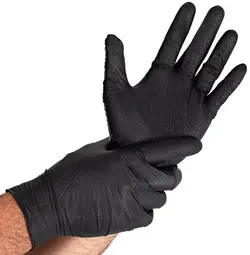 HYGOSTAR Gant en nitrile DIAMOND GRIP, L, noir